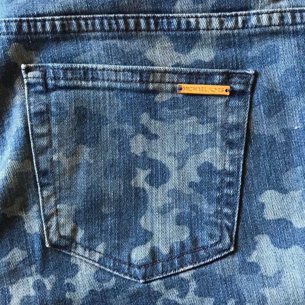 Michael Kors Izzy cropped skinny denim camo